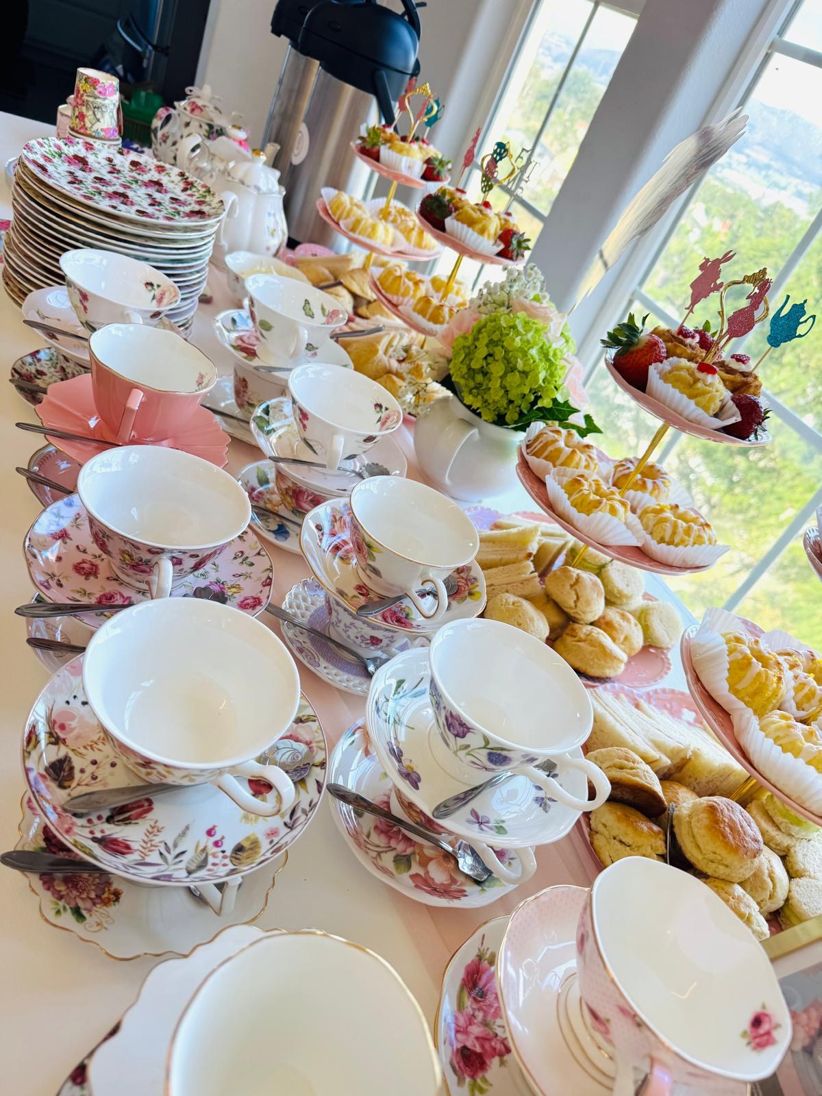 Collection of floral tea cups